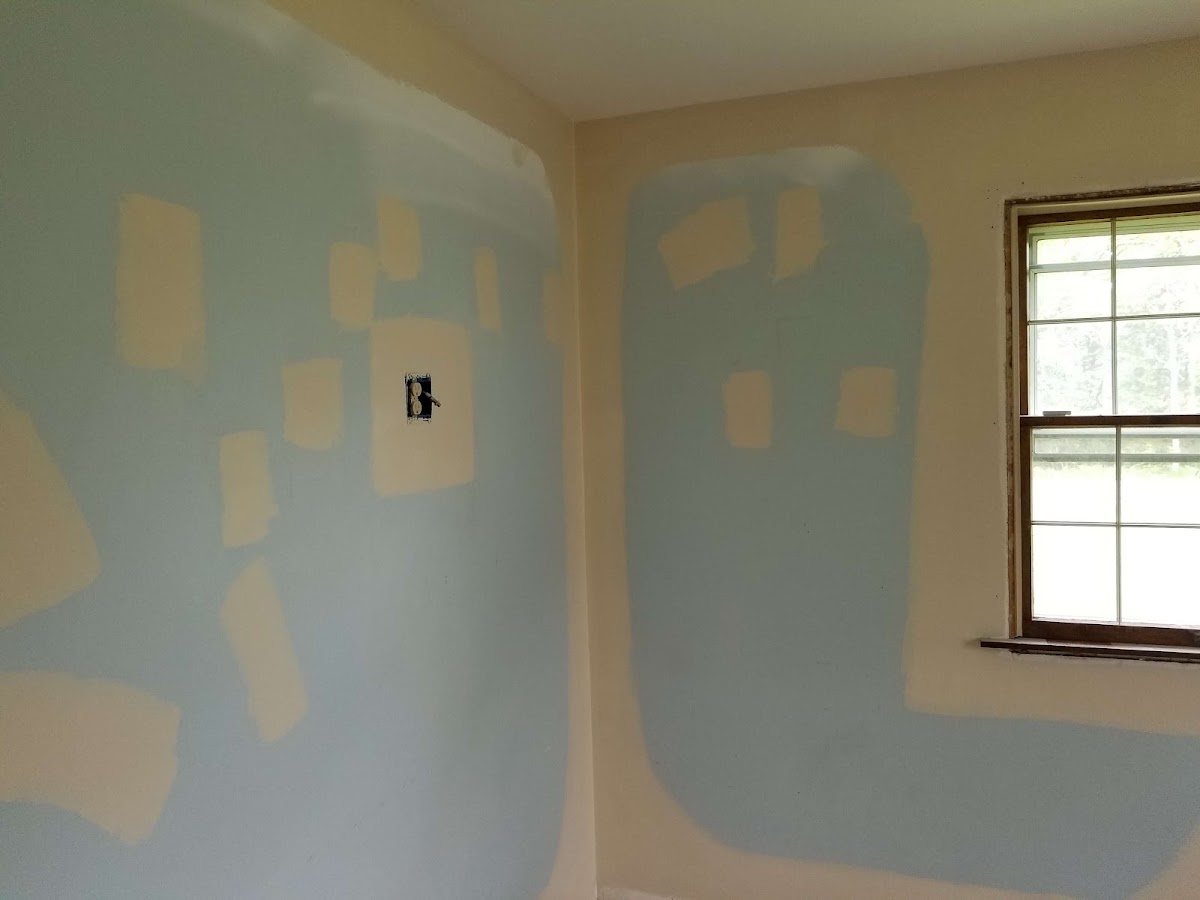 Wall patched and primed before painting